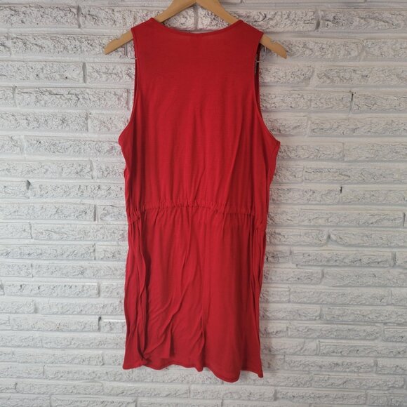 Faded Glory Womens Dress XXL 20 Plus Sleeveless Sheath Red Drawstring RED34E - Picture 6 of 9